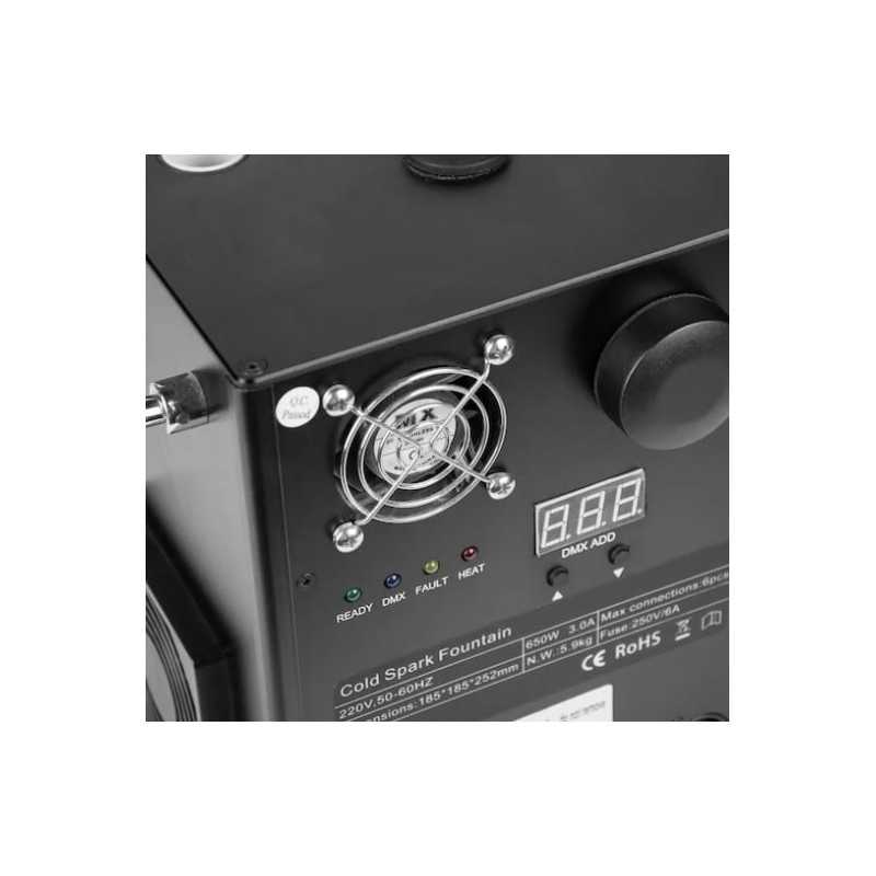 KIT 2 x SPARK MACHINE 650W DMX y CONTROL REMOTO...