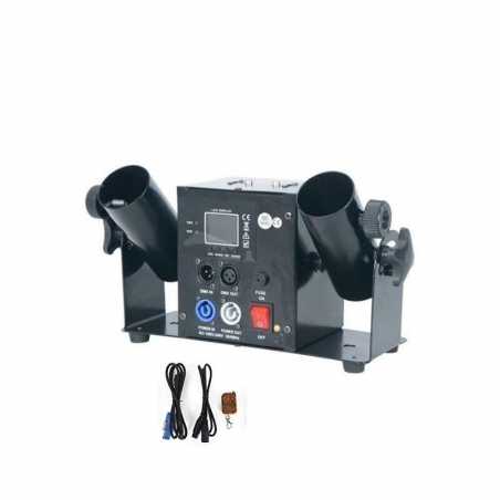 MAQUINA LANZA CONFETTI 2 CAÑONES DMX y CONTROL REMOTO