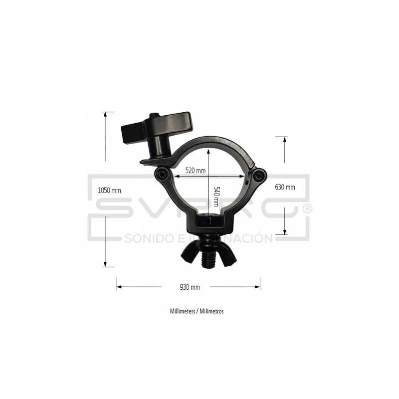 G-100 BLACK CLAMP SOPORTE PROFESIONAL 100KG