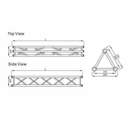 Truss Triangular 290 x 290 – 2 Metros – 2mm