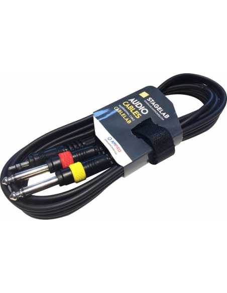 Cable profesional miniplug a dos plug 1/4'' 2 metros de largo