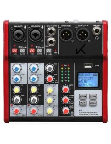 K-MA4 MIXER 4CH. MONO+2 ST+FX+USB+BLUETOOTH...