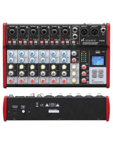 K-MA8 MIXER 6CH.MONO+2 ST+FX+USB+BLUETOOTH PLAY...