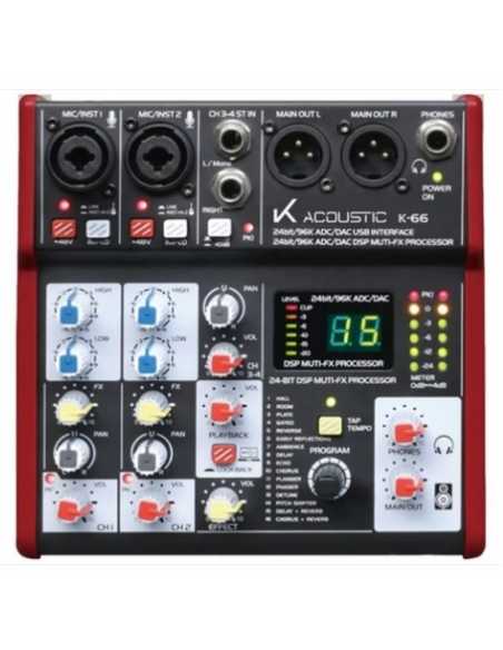 K-66 MIXER 4CH, EFECTOS E INTERFACE S/PDIF