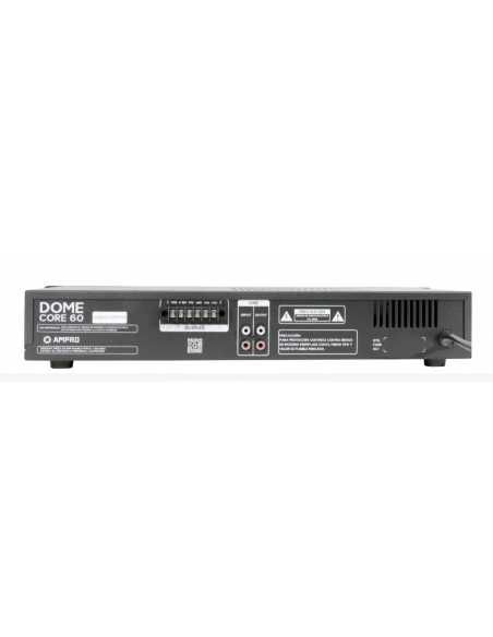 Dome Core 60 AMPLIF. LÍNEA 2 zonas 4~16Ohms, 70V, 100V Líneas: 70/100V Potencia: 60W
