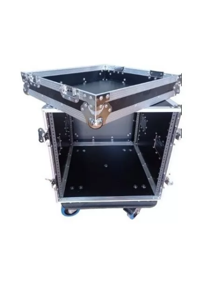CASE RACK 12U CPH-12U MADERA TERM PANAL c/RUEDAS APILABLE