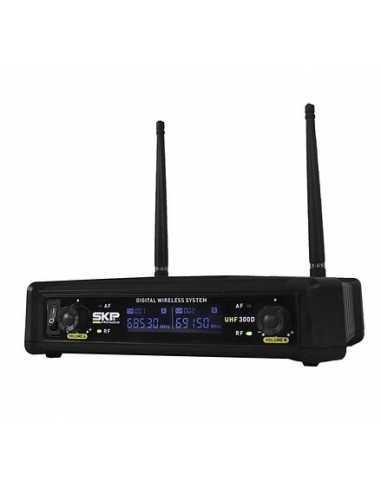 MICROFONO DOBLE INALAMBRICO DE MANO SKP UHF 300D
