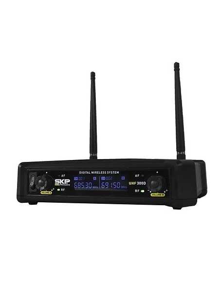MICROFONO DOBLE INALAMBRICO DE MANO SKP UHF 300D