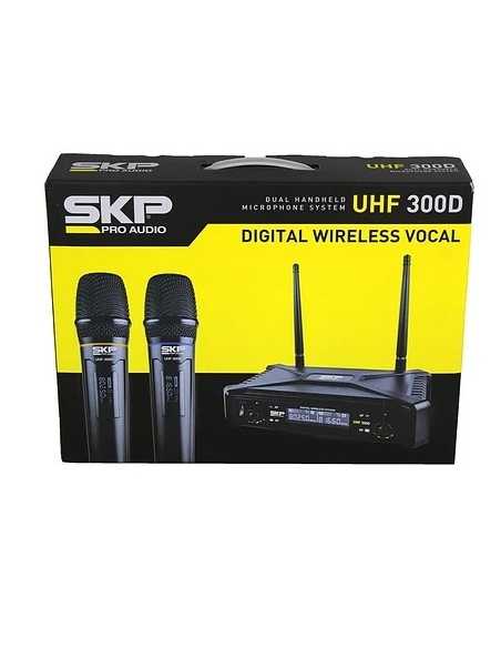 MICROFONO DOBLE INALAMBRICO DE MANO SKP UHF 300D