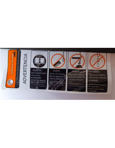 BT-01/6 TECLE 1 TONELADA 6 METROS CADENA...