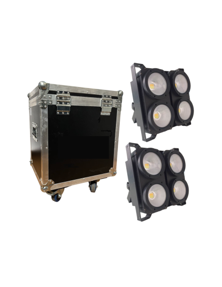 BD-LC007K KIT 2 x LED BLINDER 4X100W + FLIGHT CASE