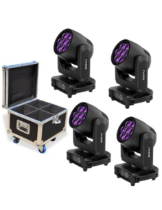 KIT X4 LED 7x40W ZOOM B-EYE + FLIGHT CASE