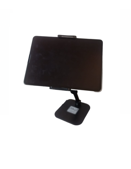 SOPORTE P/TABLET-CELULAR CON TUBO AJUSTABLE Y BASE PLANA