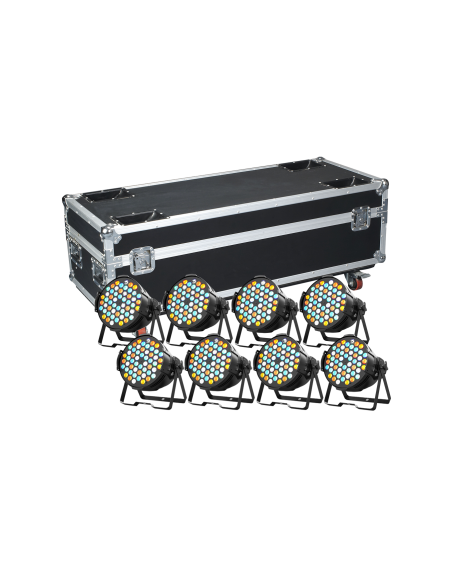 BT-P6003RGBWAK KIT X 8 PRO RGBWA LED PAR KING 60X3W + FLIGHT CASE BIG TOPPER