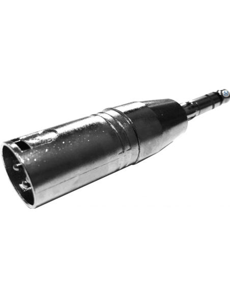 Adaptador Plug 1/4" balanceado Stereo TRS a XLR Macho, fabricacion metalica