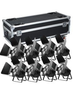 BD-LC004HK KIT X 8 COB LED PAR KING 200W + FLIGHT CASE