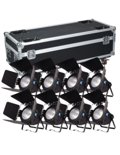 KIT X 8 COB LED PAR KING 100W + FLIGHT CASE BIG DIPPER