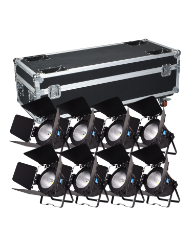 KIT X 8 COB LED PAR KING 100W + FLIGHT CASE BIG...