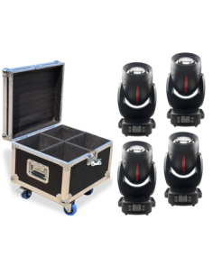 WP-L180MBK KIT X 4 LED BEAM/WASH 180W + FLIGHT CASE