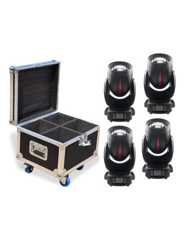 WP-L180MBK KIT X 4 LED BEAM/WASH 180W + FLIGHT...