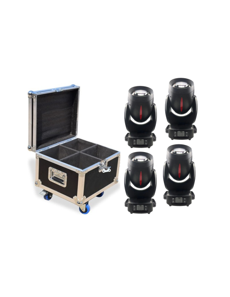 WP-L180MBK KIT X 4 LED BEAM/WASH 180W + FLIGHT CASE