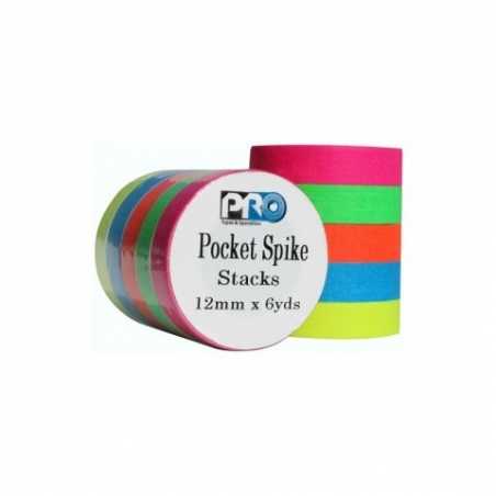 PRO POCKET SPIKE KIT 5 GAFFER TELA FLUOR 12MM X 5,5M. PRO TAPES USA