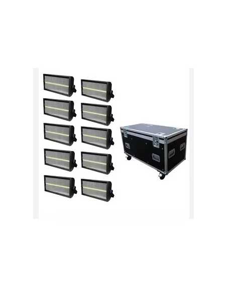 KIT X 10U STROBO LED 864 piezas SMD5050 LED RGB 3 en 1 + 96 piezas LED SMD5050 blanco CON CASE