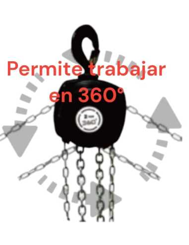 BT3602X10 TECLE 360° 10M. 2T. CADENA GALVANIZADA