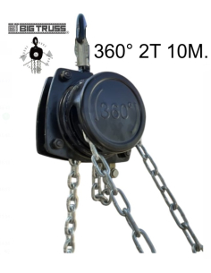 BT3602X10 TECLE 360° 10M. 2T. CADENA GALVANIZADA