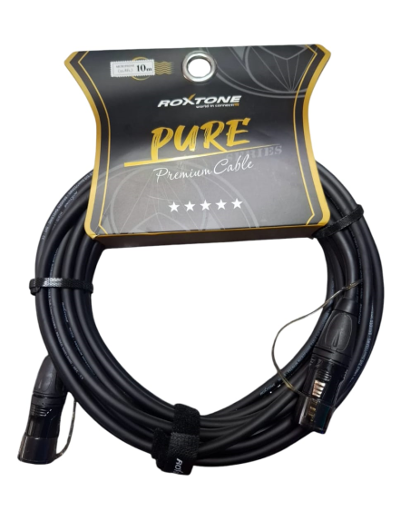 PMXX400L10 Cable de micrófono Serie Pure prefabricado MC010, RX3F-BG - RX3M-BG, 10mts ROXTONE