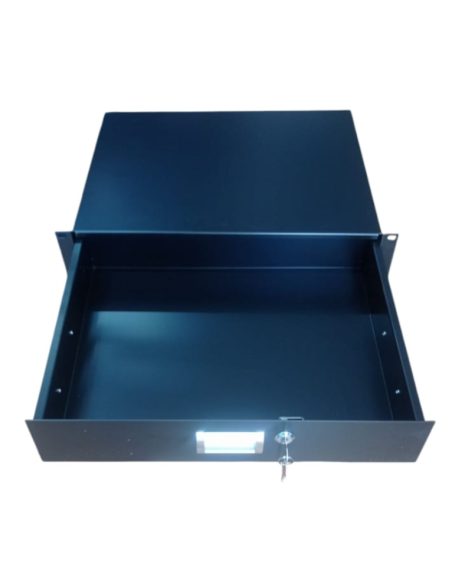 GAVETA 2U PARA RACK CON LLAVE