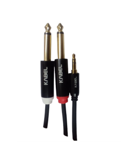 CABLE DE AUDIO MINI PLUG 3,5MM A DOS DE 6,35MM DE 1MT