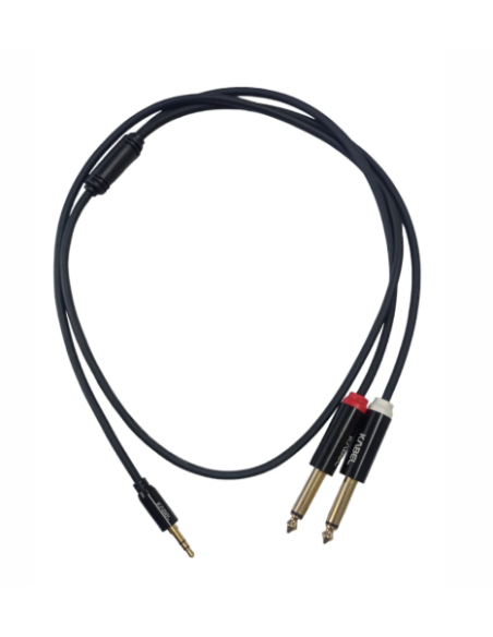 CABLE DE AUDIO MINI PLUG 3,5MM A DOS DE 6,35MM DE 3MT
