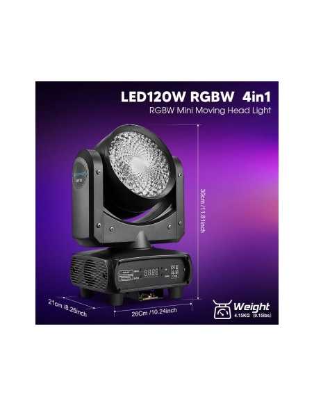 BD-LM120 LED MOVING HEAD WASH 120W RGBW + RING