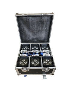 KIT 6 FOCOS CON BATERIA INALAMBRICO 4 LED 50W RGBWAUV...