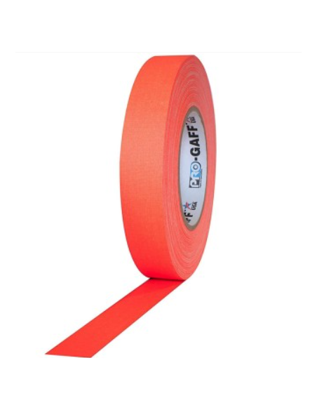 PRO GAFF TELA NARANJA FLUOR 1" x 45M. PRO TAPES USA