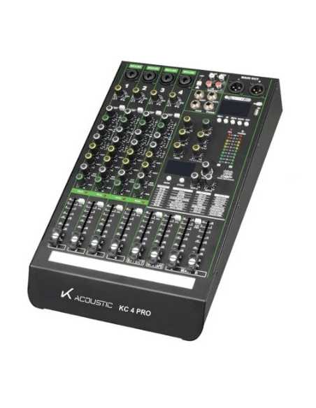 KC 4 PRO MIXER 4 CH. FX CON CASE, INTERFACE, BLUETOOTH, USB, ALUMINIO K ACOUSTIC