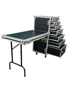 CASE DE 7 CAJONES CON MESA DE TRABAJO INCORPORADA