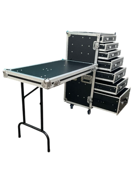 CASE DE 7 CAJONES CON MESA DE TRABAJO INCORPORADA