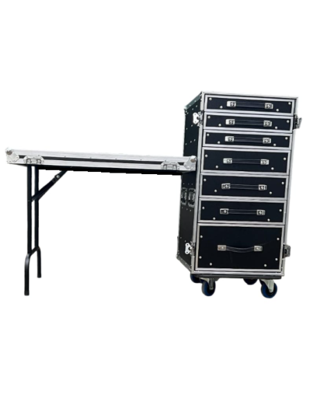 CASE DE 7 CAJONES CON MESA DE TRABAJO INCORPORADA
