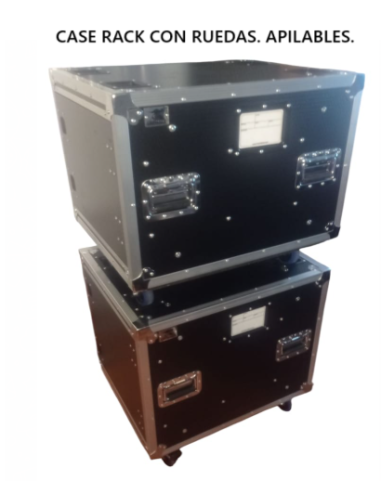 CASE RACK PRO 8U MADERA c/RUEDAS / APILABLE /...