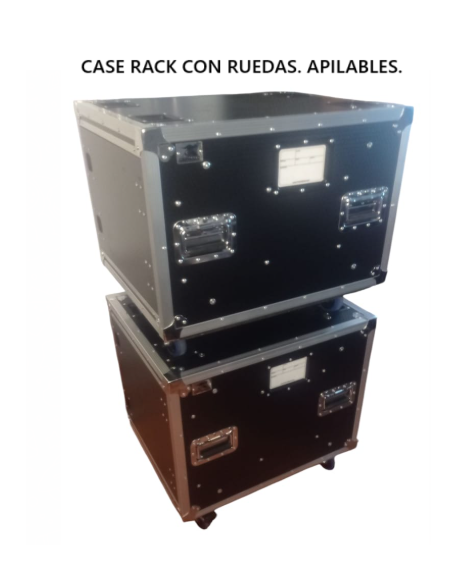 CASE RACK PRO 8U MADERA c/RUEDAS / APILABLE / CIERRE RÁPIDO / SISTEMA SLAM