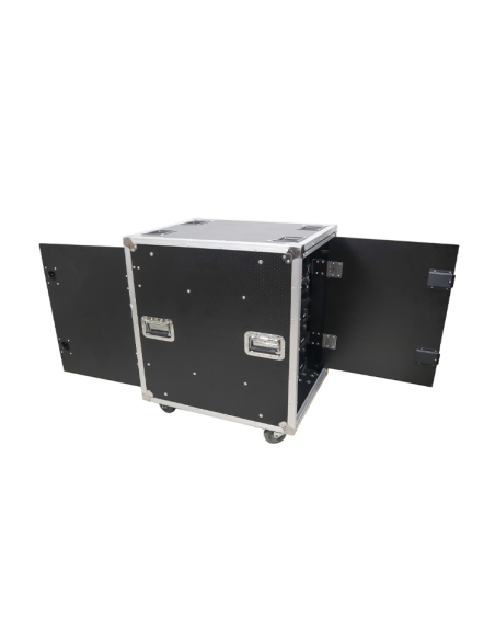 CASE RACK PRO 10U MADERA c/RUEDAS / APILABLE / CIERRE RÁPIDO / SISTEMA SLAM
