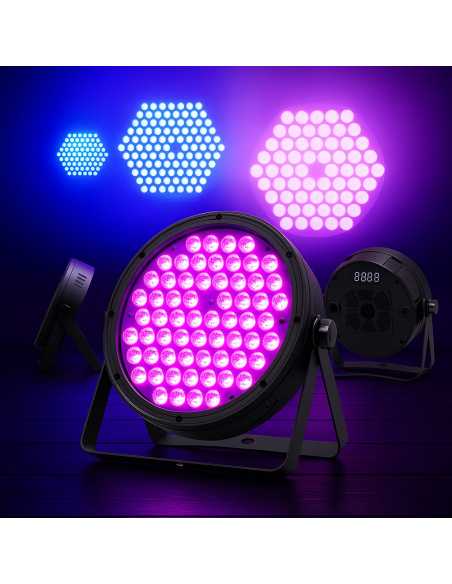 PACK 4 unid. FOCOS LED BD-LPC120 RGBW QUAD-LED SLIM PAR 60x2W (4 EN 1)