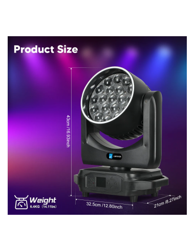 BD-LM1915RK KIT X4 LED 19x15W BEAM/ZOOM/RING + FC