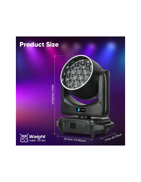 BD-LM1915RK KIT X4 LED 19x15W BEAM/ZOOM/RING + FC