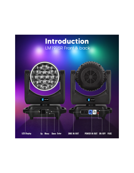 BD-LM1915RK KIT X4 LED 19x15W BEAM/ZOOM/RING + FC