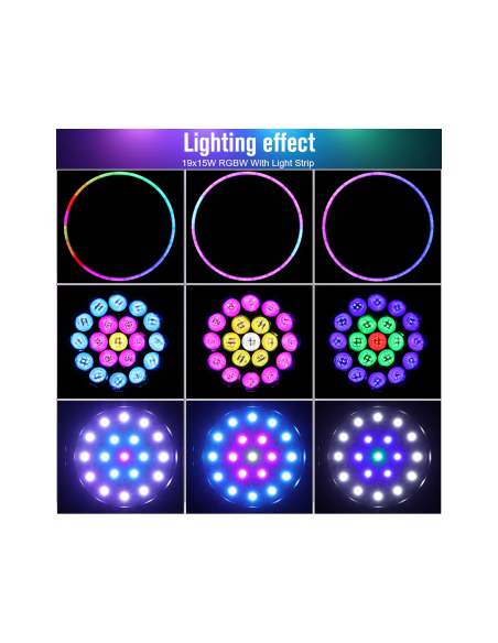 BD-LM1915RK KIT X4 LED 19x15W BEAM/ZOOM/RING + FC