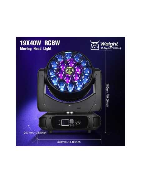 BD-LM1940K KIT X2 LED 19x40W ZOOM B-EYE + FLIGHT CASE