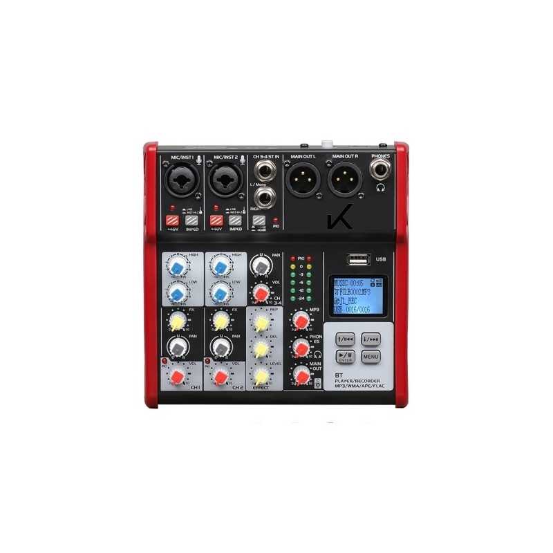 K-MA4 MIXER 4CH. MONO+2 ST+FX+USB+BLUETOOTH...